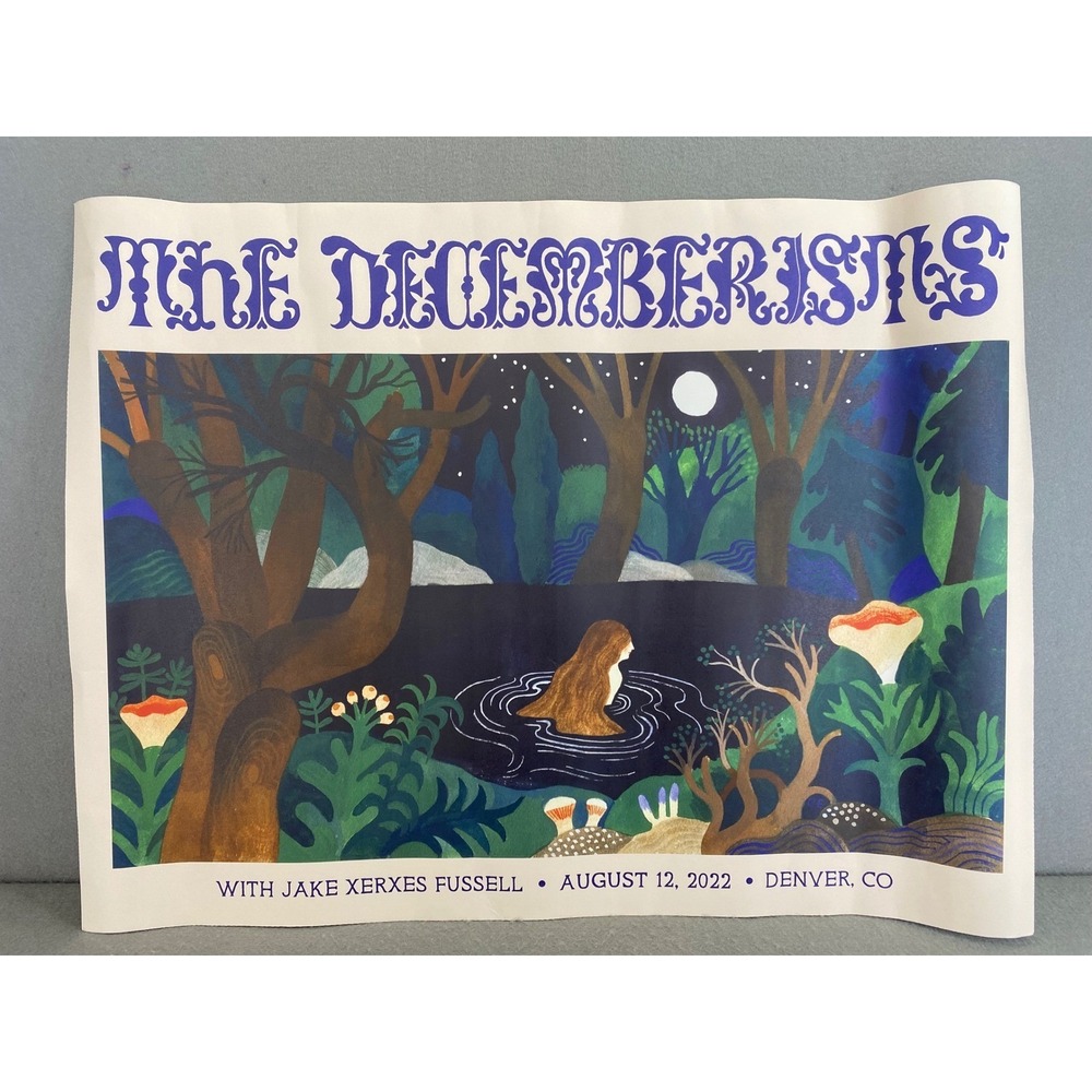 The‎ Decemberists Denver Concert Poster 8-12-22 Jake Xerxes Fussell Mission